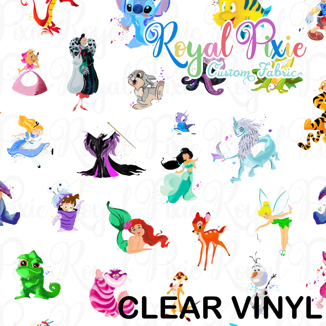 Vinyl Retail - Clear - Character Toss GLITTER