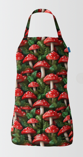 WPN Apron Round - Red Mushrooms