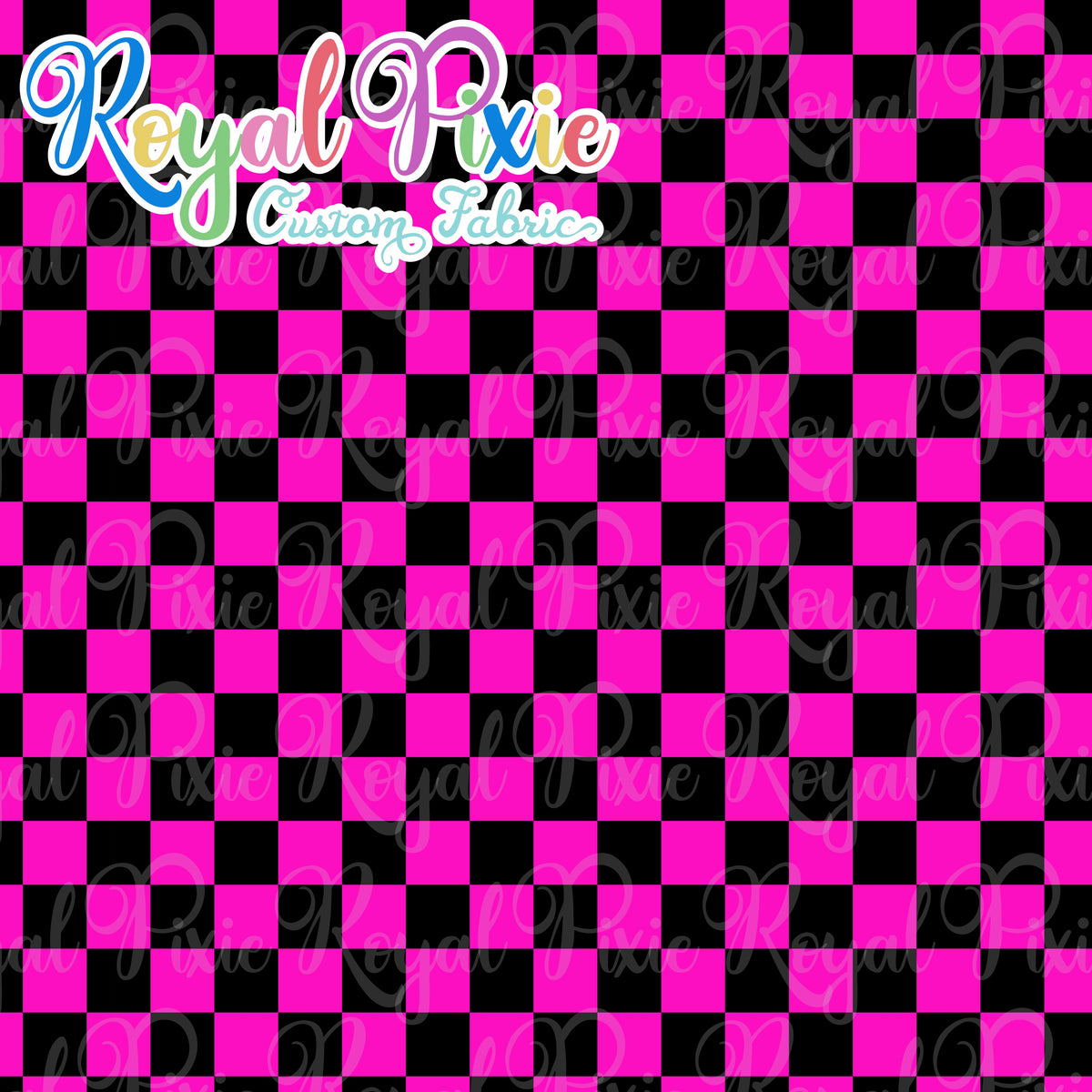 Pink and black store checkerboard