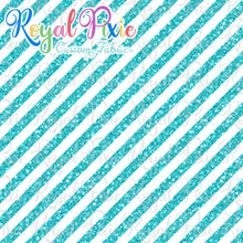 Load image into Gallery viewer, Permanent Preorder - 1/2&quot; Glitter Stripes Diagonal - White/Aqua