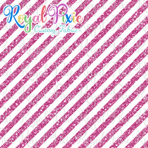 Permanent Preorder - 1/2" Glitter Stripes Diagonal - White/Pink