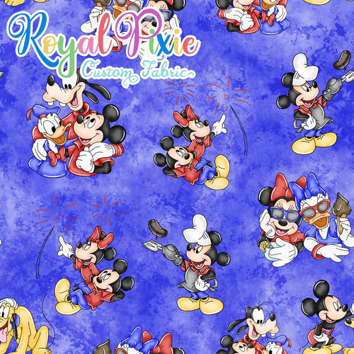 Permanent Preorder - July 4 - Mouse 4th Blue Watercolor
