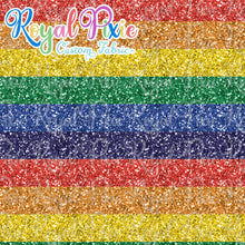 Load image into Gallery viewer, Permanent Preorder - Glitters - Thick 1&quot; Stripe Rainbow