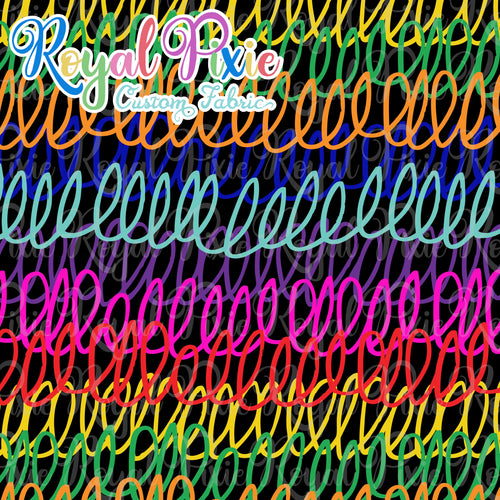Permanent Preorder - Coords - Scribble Lines with Black - Rainbow - RP Color
