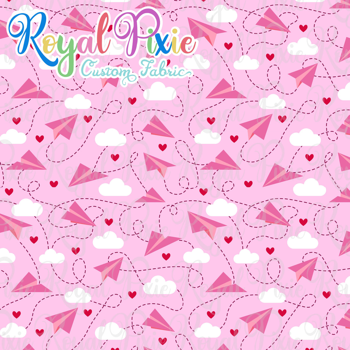 Permanent Preorder Holidays Winter Valentines Day Paper Planes Royal Pixie Custom Fabric