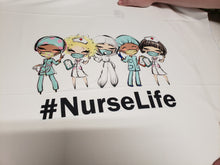 Load image into Gallery viewer, Retail Panel - *FLAWED* &quot;NurseLife&quot; on Black, Grey, or White