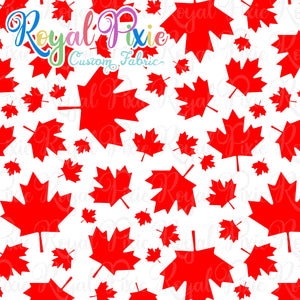 Retail Bamboo Spandex Pack - 1 Yard Maple Leaves Scattered, 1 Yard Checkerboard Maple Leaves, 1 Adult Panel Flag