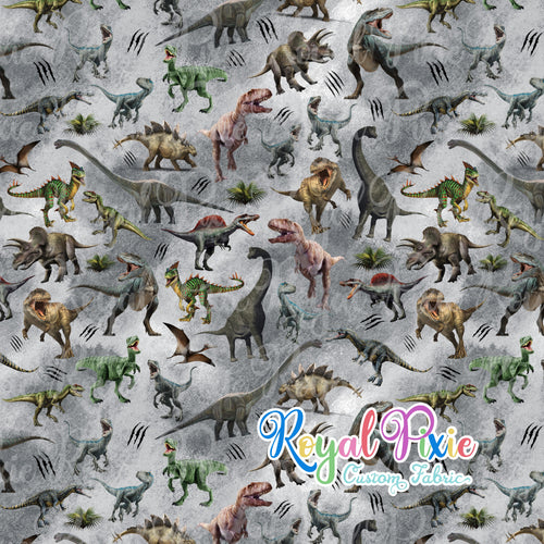 Retail Dinosaurs Grey Bamboo Lycra