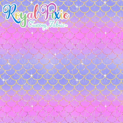 Retail Mermaid Scales Ombre Pink and Purple Bamboo Lycra