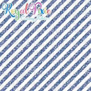 Permanent Preorder - 1/2" Glitter Stripes Diagonal - White/Blue