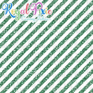 Permanent Preorder - 1/2" Glitter Stripes Diagonal - White/Green