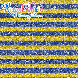 Permanent Preorder - 1/2" Glitter Stripes - Blue/Yellow