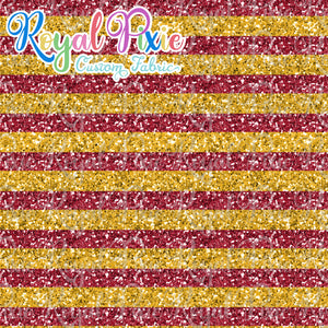 Permanent Preorder - 1/2" Glitter Stripes - Red/Gold