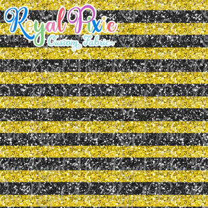 Permanent Preorder - 1/2" Glitter Stripes -Yellow/Black