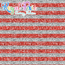 Load image into Gallery viewer, Permanent Preorder - 1/2&quot; Glitter Stripes - Silver/Red