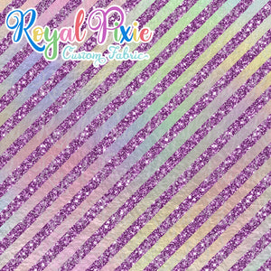 Permanent Preorder - 1/2" Glitter Stripes Diagonal - Iridescent/Purple
