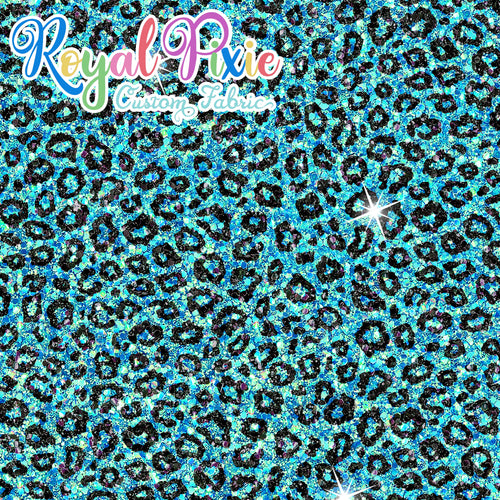 Permanent Preorder - Coords - Animal Prints - Glitter Leopard Blue