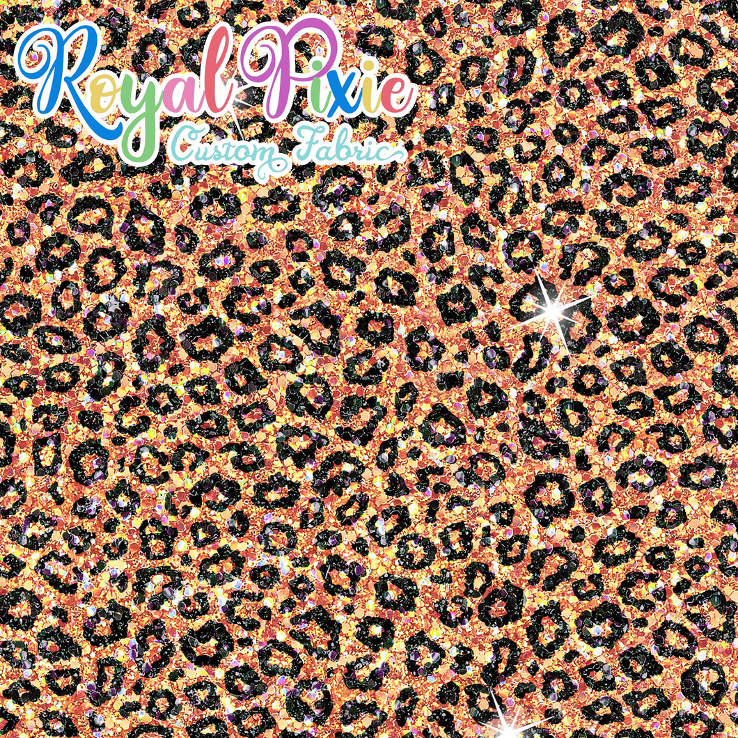 Permanent Preorder - Coords - Animal Prints - Glitter Leopard Orange