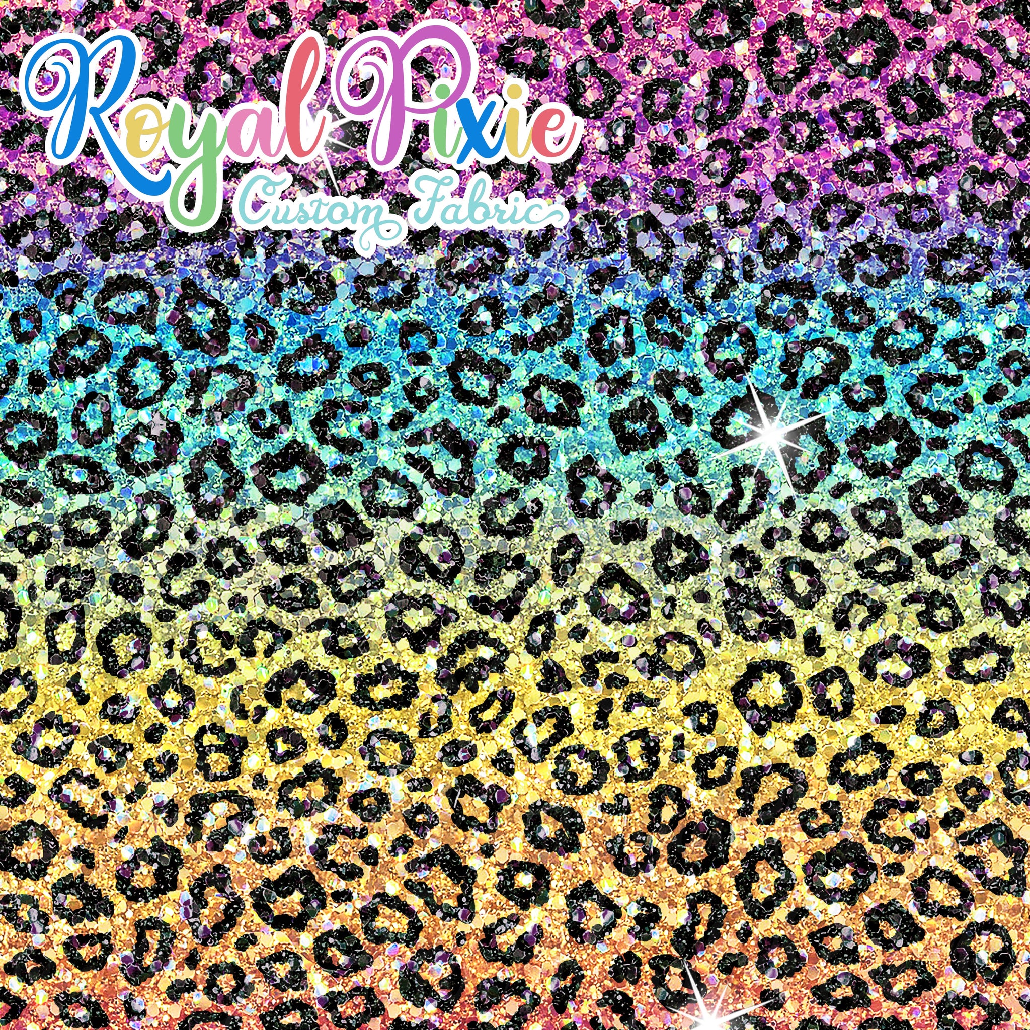 Permanent Preorder - Coords - Animal Prints - Glitter Leopard Rainbow –  Royal Pixie Custom Fabric
