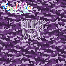 Load image into Gallery viewer, Retail CL Pack - FH Military Child Purple Camo, 1 Military Brat Adult Panel, 1 Military Brat BK Panel