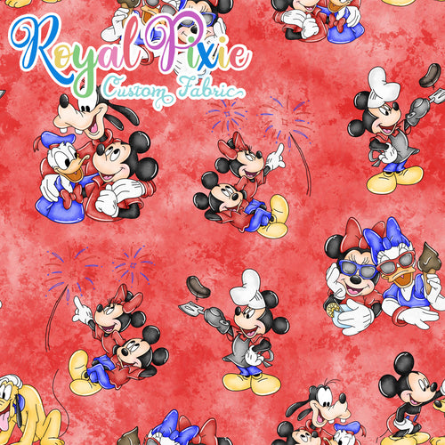 Permanent Preorder - July 4 - Mouse 4th Red Watercolor