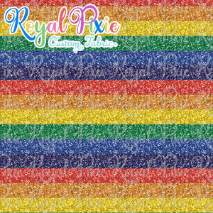 Permanent Preorder - Glitter Stripes - Thin 1/2" Stripe Rainbow