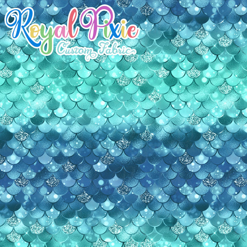 Mermaid Scale Fabric By The Yard - Royal Ombre Scales Fabric - Ocean Fabric  – Pip Supply