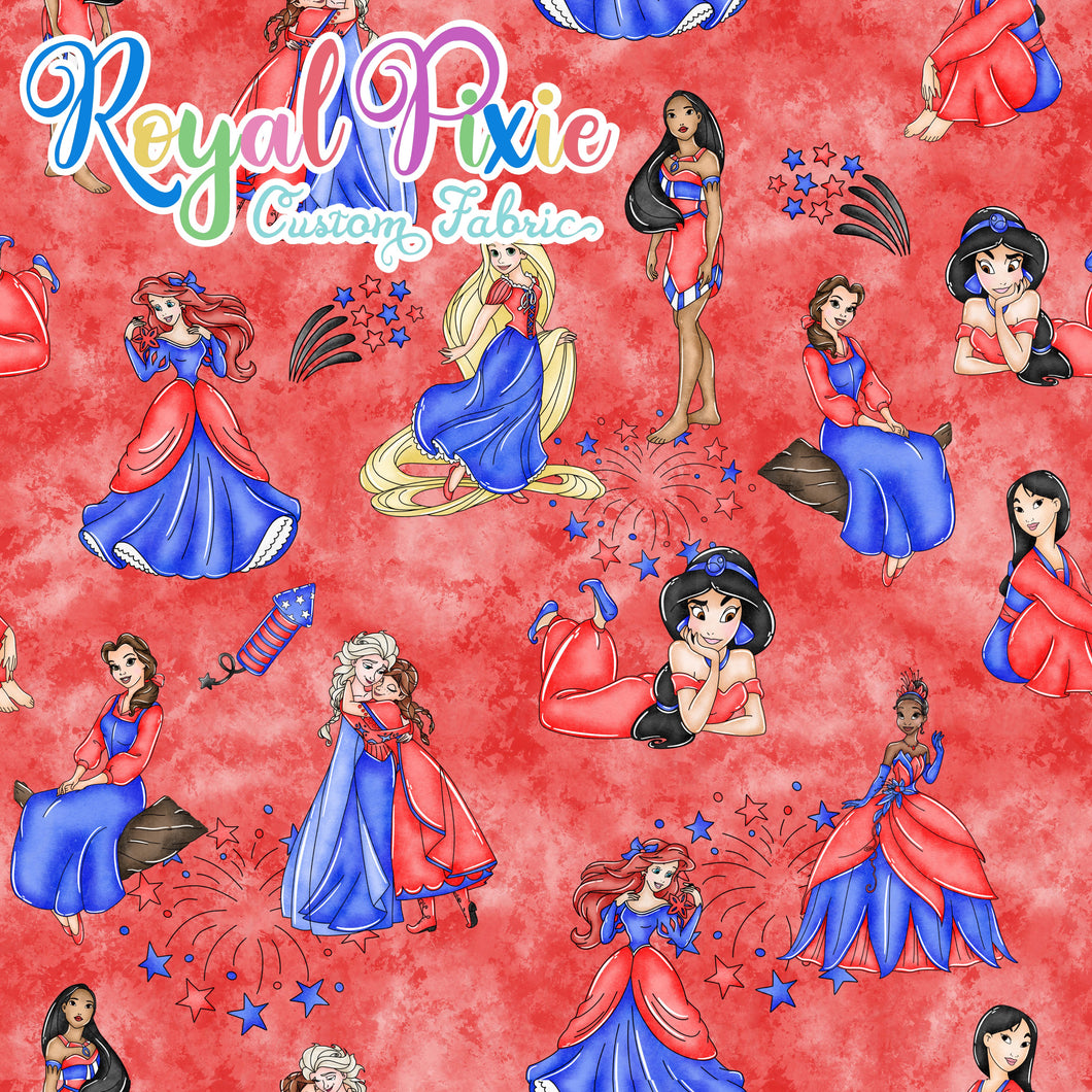 Permanent Preorder - July 4 - Princess 4th Red Watercolor
