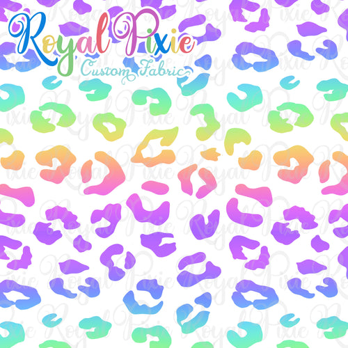 Retail Rainbow Leopard White Cotton Lycra