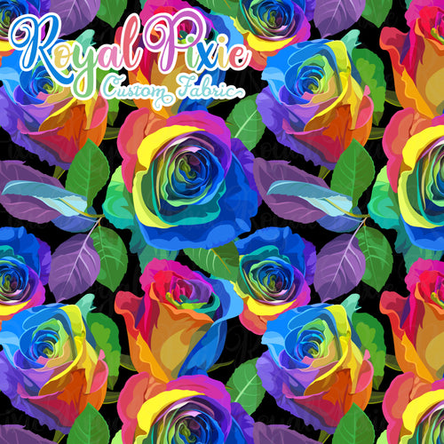 Permanent Preorder - BWR - Rainbow Roses - Rainbow on Black TINY Scale