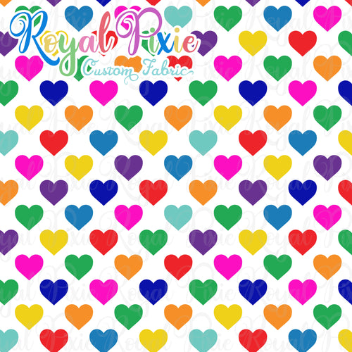 Permanent Preorder - Hearts with White - Rainbow All Colors - RP Color