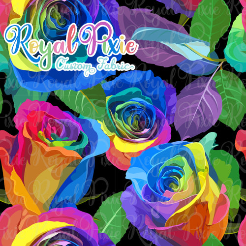 Permanent Preorder - BWR - Rainbow Roses - Rainbow on Black