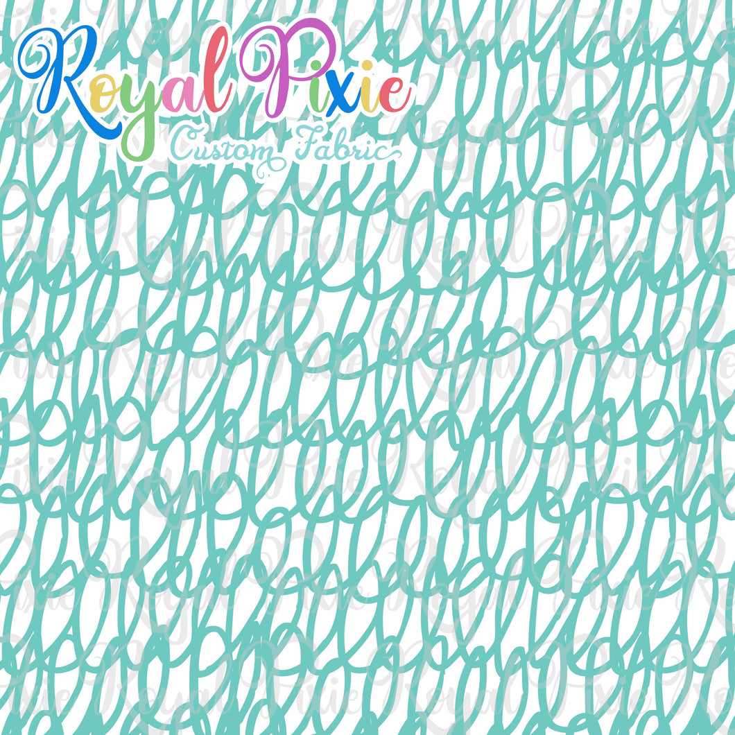 Permanent Preorder - Coords - Scribble Lines with White - Aqua - RP Color