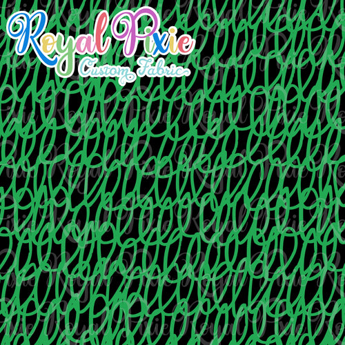 Permanent Preorder - Coords - Scribble Lines with Black - Green - RP Color