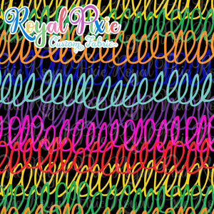 Permanent Preorder - Coords - Scribble Lines with Black - Rainbow - RP Color