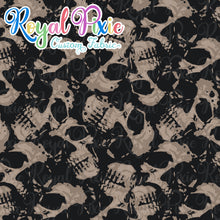 Load image into Gallery viewer, Permanent Preorder - Holidays - Halloween Skull Stacked Pattern Grey