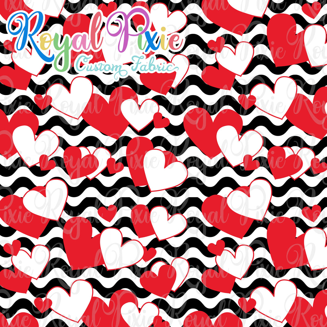 Permanent Preorder - Holidays - Winter - Valentines Day Stacked Hearts Chevron