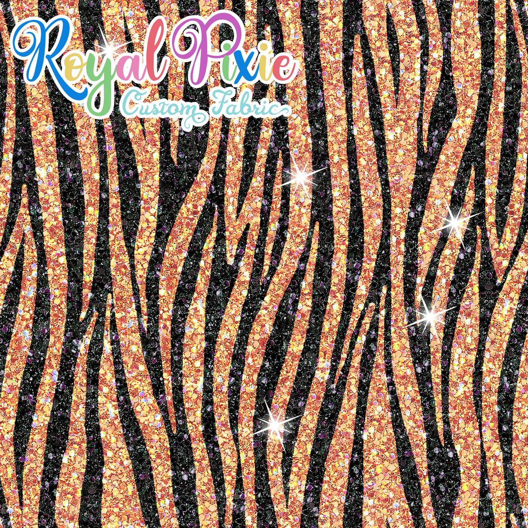 Permanent Preorder - Coords - Animal Prints - Glitter Zebra Orange